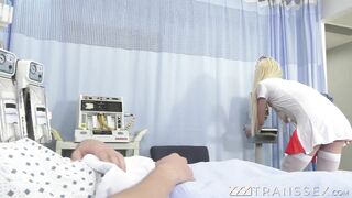 TS nurse Jenna Gargles gargling on cock and getting stuffed