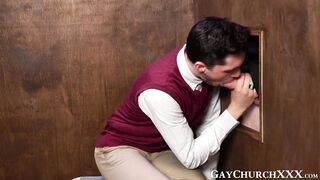 Sinful twink bareback drilled by priest in confession booth