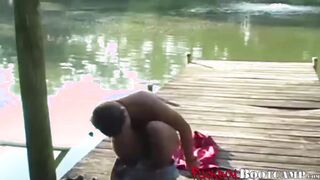 Young Fellow Finds Take At The Lake To Sate His Thick Boner