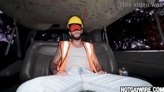 Construction employee gets toyed and gets deep-throated by a stud instead of a female