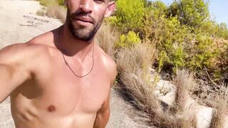 Super Hot boy doing Bare hiking and Public onanism