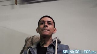 Latino twink Jordan masturbates passionately and teases solo