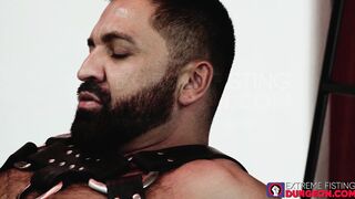 Hairy daddy Dominic Pacifioco riding elbow deep fisting