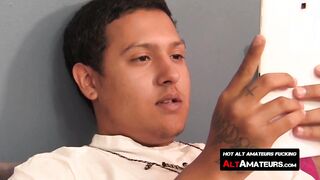 Solo masturbating session with kinky Latino thug and his big rod