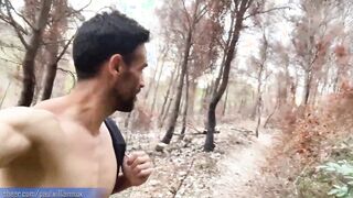 Risky nude hiking on the sunset! Nearly get caught! Flawless bootie super hot boy