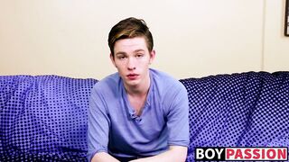 Adorable twink guy Nico Michaelson gets horny and wanks it