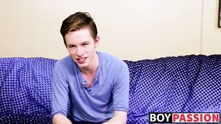 Adorable twink guy Nico Michaelson gets horny and wanks it