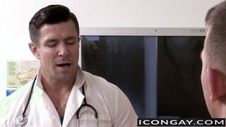 Horny doctor Trenton loves to fuck Brandon in the clinic