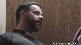 Daddy priest drills religious twink raw after confession