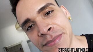 Latino cock sucker cums while riding a big raw one