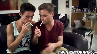 Damon Archer and Dustin Fitch blowing dick while smoking