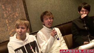 Asian homosexuals at karaoke turn to anal foursome