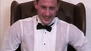 Newly married Davis gets tied down to the chair and tickled