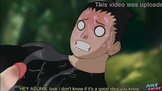 Shikamaru and Asuma petting their beef whistle jiggly - BUMPING DICKS BARA YAOI