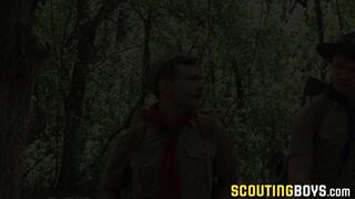 Horny Cole sucks Logans massive dick in the woods