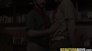 Adorable Scout Ethan played hard by Barrett in his office