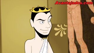 Cartoon Gay gods fucking on olympus