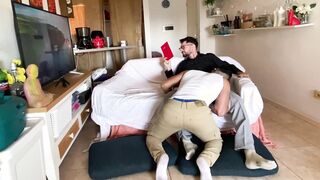 Amateur Top Nerdy Boy Drills Condom-Free Nasty Bulky Bottom elastic caboose lad - With Alex Barcelona and his BOYFRIEND Nikelaos