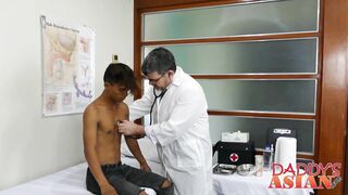 Asian twink gets a thorough anal inspection by doctor Daddy