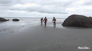 Nude football on the beach