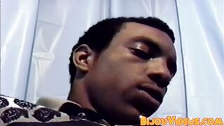 Black gay man loves to suck cock in classic video action