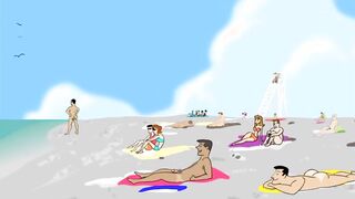 Nude Man Beach Gay Cartoon