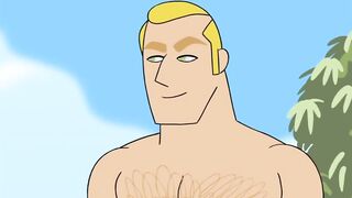 Nude Man Beach Gay Cartoon