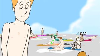 Nude Man Beach Gay Cartoon