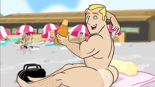 Nude Man Beach Gay Cartoon