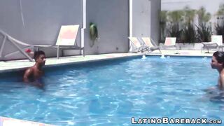 Latino pool boy is about to get drilled bareback