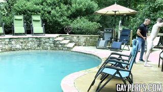 Aiden Asher and jock Jax Thirio having poolside barebacking