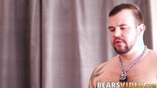 Bear enjoys sucking on dick before taking it in the butthole