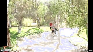 Naughty assfucker jocks romping outdoors