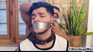 Fito Torres in restrain bondage gigs with Jerri Gomes screwing strapped up and ball-gagged