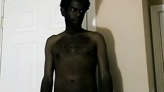 Hung black dude Jay pumps a load of cum out of his huge cock