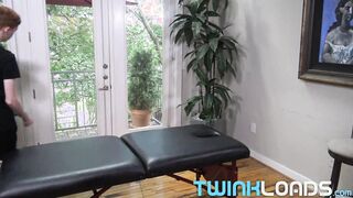 TwinkLoad - Ginger suspended youngster massagist humid penetrates his muscle senior customer