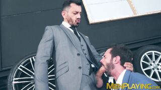 Bearded businessman Dani Robles fucked raw after hot rimming