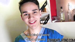 Straight latino twink paid to bareback and facial POV