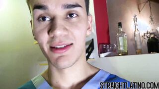 Straight latino twink paid to bareback and facial POV