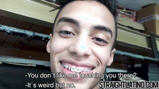 Latino first timer takes raw dick in ass and cum in mouth