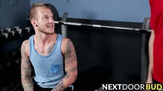 Hot tattooed hunk Jaxon and Silas ramming each other