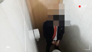 Elegantly Security Large Chisel Urinate And Jizz in Rest Room