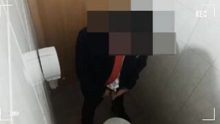 Elegantly Security Large Chisel Urinate And Jizz in Rest Room