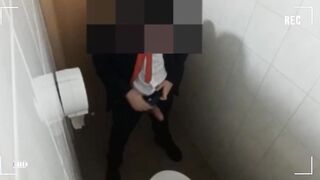 Elegantly Security Large Chisel Urinate And Jizz in Rest Room