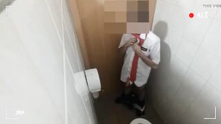 Elegantly Security Large Chisel Urinate And Jizz in Rest Room