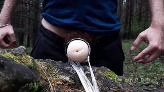 An Athlete Stud While Jogging Finds Someone's Fleshlight In The Woods And Plumbs It