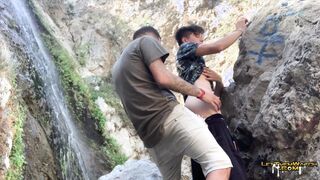 LetThemWatch SUPER-FUCKING-HOT Youngster Pulverized PUBLIC WATERFALL Juven without a condom