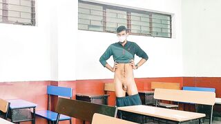 Bum Chum school dude masterbate in classroom fuck-a-thon backside