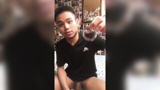 Japanese guy attempted masturbator and fuck-stick rings