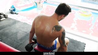 Jawked - Warm Boys Ravage No Condom Outdoors On The Exercise Bench